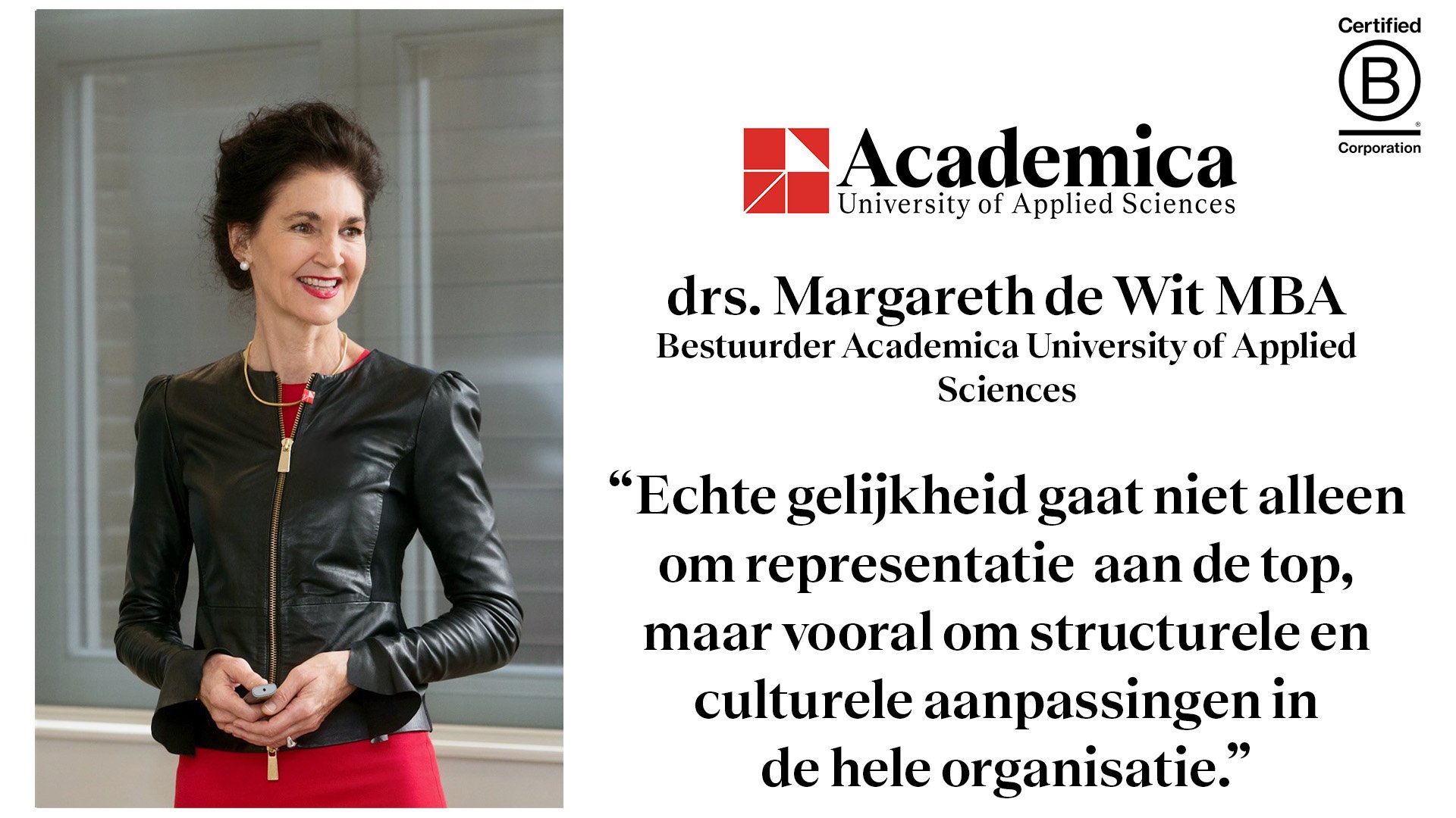 Interview met Drs Margareth de Wit MBA -‘Gendergelijkheid vraagt om een systemische shift’